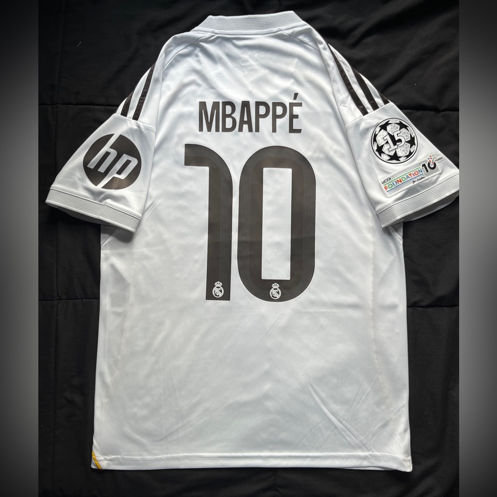 Mbappe #10 Madrid UCL S-L Home Soccer Jersey White New Mbappé